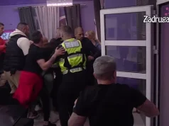 OBEZBJEĐENJE NAPRAVILO ŽIVI ZID! Zvezdanu pala roletna zbog Ane, pa se obračunao sa Necom i Pecom (VIDEO)