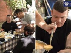 Sloba Radanović ručao sa beskućnicima: Jeli pasulj i salatu, pjevač nije skidao osmijeh sa lica!