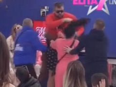 JANJUŠ STEGAO ZA VRAT, PA GURNO GLAVU CIMERKI! Obezbjeđenje hitno reagovalo, učesnici vrištali tokom obračuna (VIDEO)
