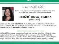 TUGA U KRAJINI: POZNATO MJESTO I VRIJEME DŽENAZE 28-GODIŠNJOJ EMINI