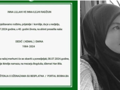 Preminula Emina Dedić: Dženaza će se klanjati danas