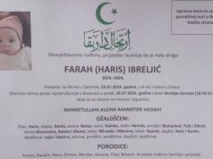 Na bolji svijet je preselila Farah Ibreljić u 8. mjesecu života