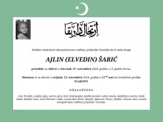 Dženaza trogodišnjoj Ajlin Šarić će se obaviti u srijedu, 13. novembra