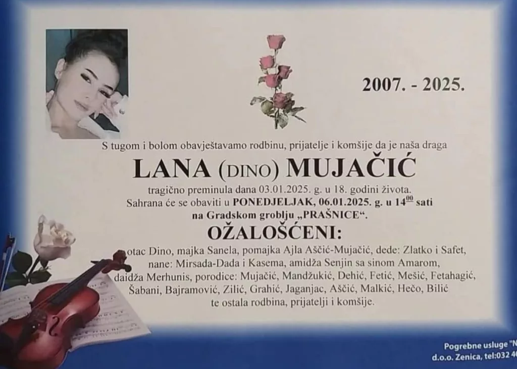 Poznat termin sahrane djevojke iz Zenice koja je poginula u stravičnoj nesreći u Lašvi