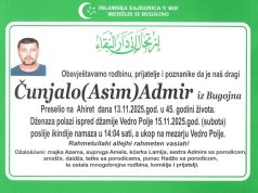 PREMINUO ADMIR ČUNJALO IZ BUGOJNA: PORODICA I PRIJATELJI SE OPRAŠTAJU