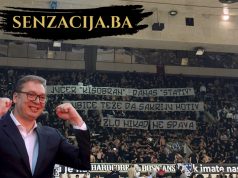 Vučić se oglasio nakon transparenta iz Skenderije: “Meni ne smeta, naprotiv, imponuje mi”