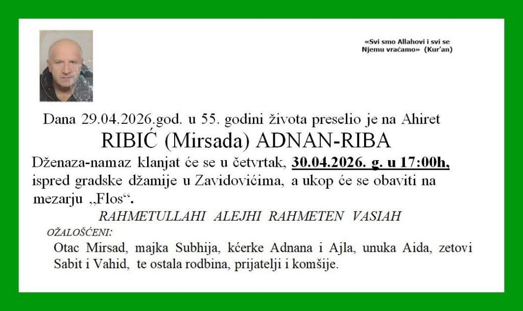 ZAVIDOVIĆI U ŠOKU: Preminuo Adnan Ribić – porodica, prijatelji i ...