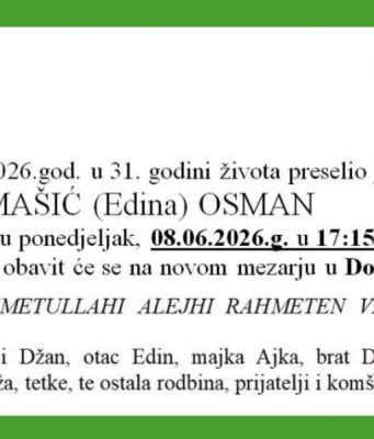 Velika tuga u porodici Mašić: Osman preselio na Ahiret u 31. godini života