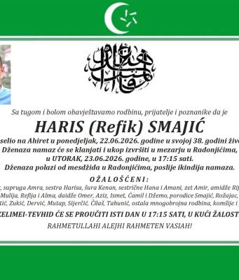 U 38. godini života preminuo Haris Smajić
