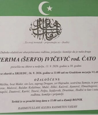 Preminula Merima Ivičević, porodica i prijatelji se opraštaju od nje