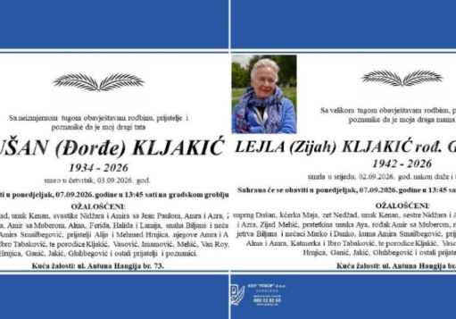 TUGA U SARAJEVU: Dušan preminuo samo dan nakon supruge Lejle, zajedno će biti sahranjeni na groblju Bare